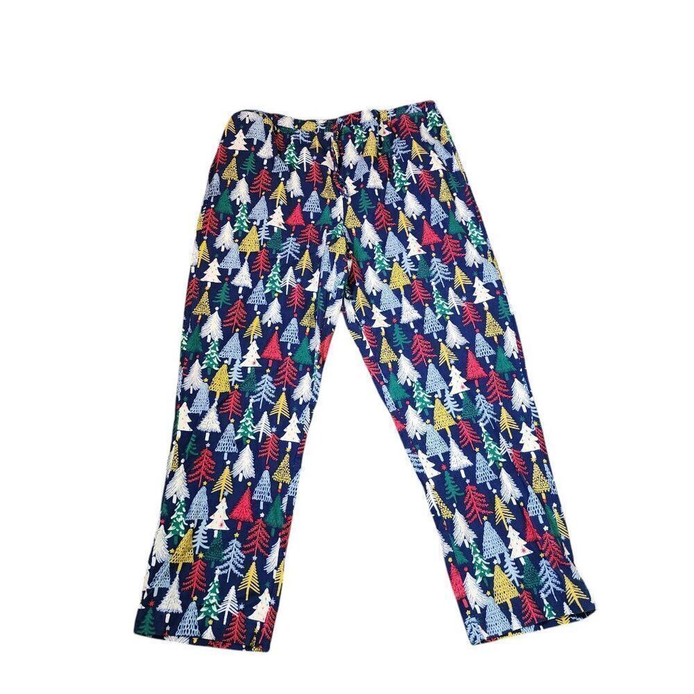 Hanna Andersson Holiday Trees Pajama Pants Womens Size XL Multicolor